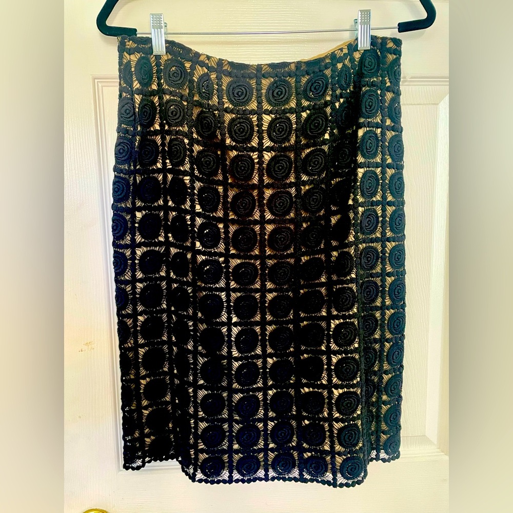 Robert Rodriguez Crochet Lace Pencil Skirt